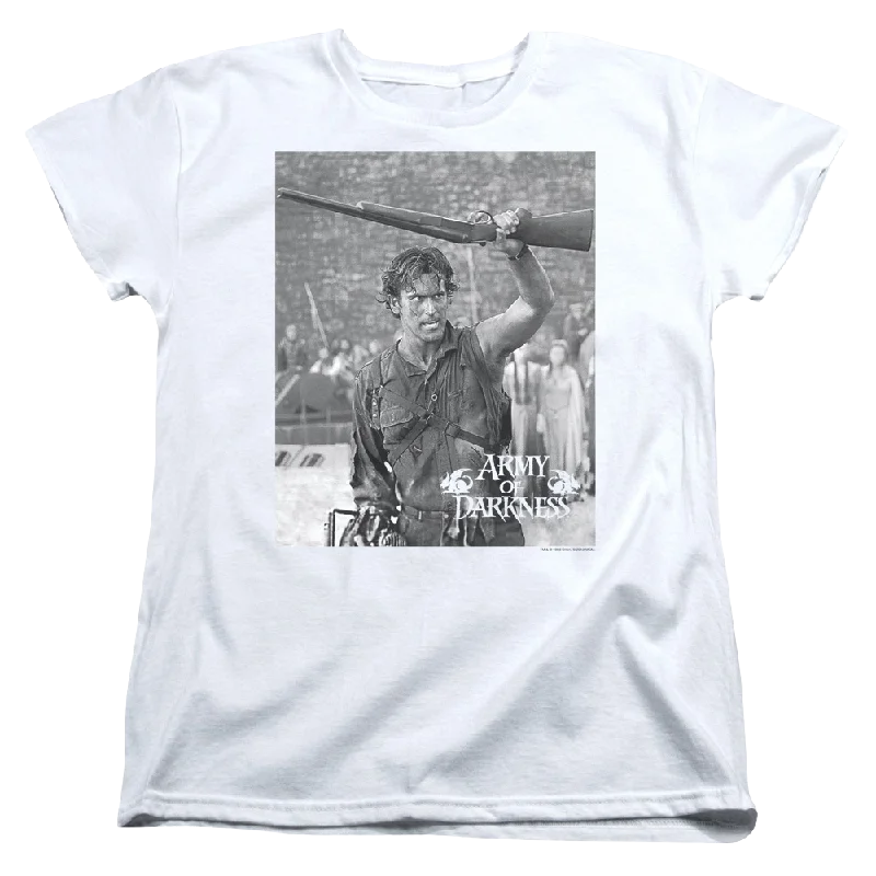 Army Of Darkness Boom - Women's T-Shirt Collared Crew Neck Turtle Neck