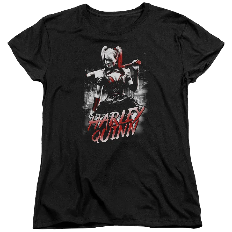 Batman - Arkham Quinn City - Women's T-Shirt Embroidered Appliqued Beaded