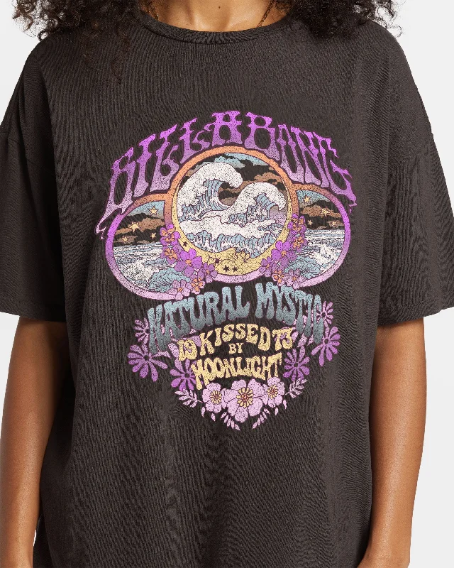 BILLABONG NATURAL MYSTIC WOMENS TEE - BLACK Chenille Blend Fleece Blend Nylon Blend