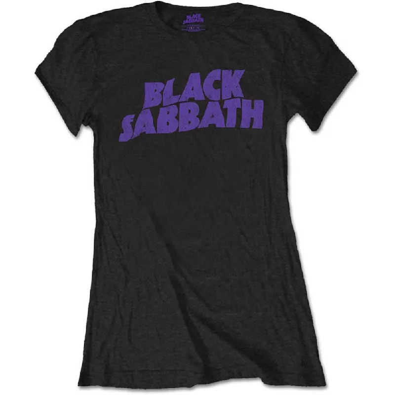 Black Sabbath Wavy Logo Vintage Ladies T-Shirt Casual Formal Business