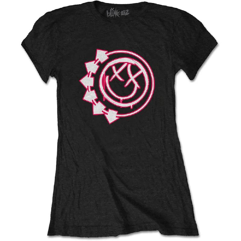 Blink-182 Six Arrow Smiley Ladies T-Shirt Seamless Knitted Crochet