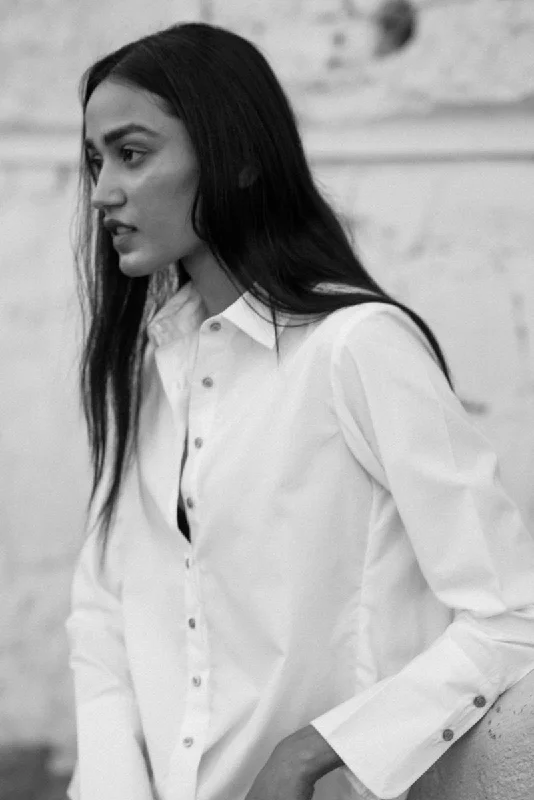 Candice Formal Poplin Shirt Welt Pockets Slit Pockets