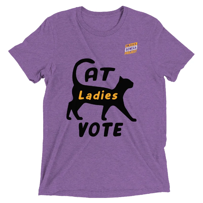 CAT LADIES VOTE TEE UNISEX T-SHIRT Zippered Front Buttoned Front Snap Front