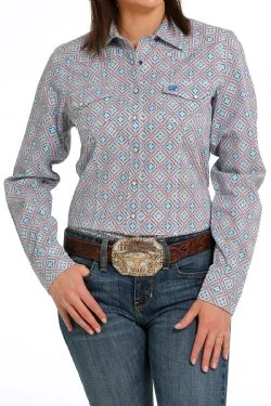 Women's Cinch SNAP FRONT WESTERN Shirt Fleece Fabric Down Fabric Feather Fabric