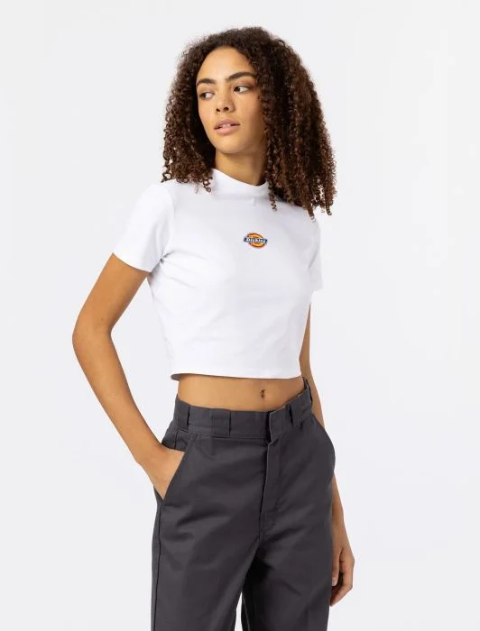 DICKIES - Maple Valley Short Sleeve T-Shirt - WHITE Solid Color Striped Floral
