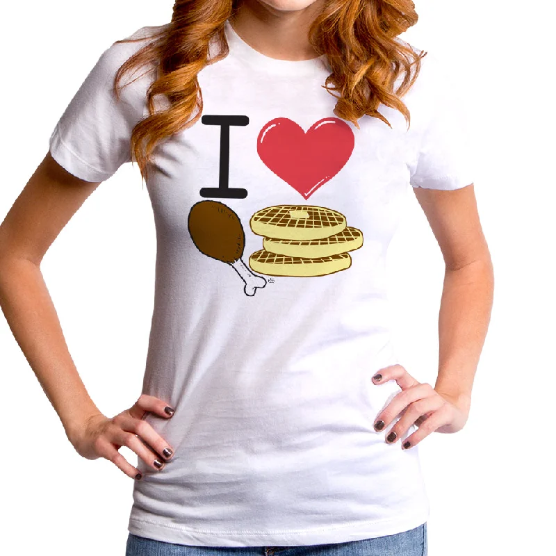 Chicken And Waffles Women's T-Shirt Thin T-Shirt Open Front Quick Dry