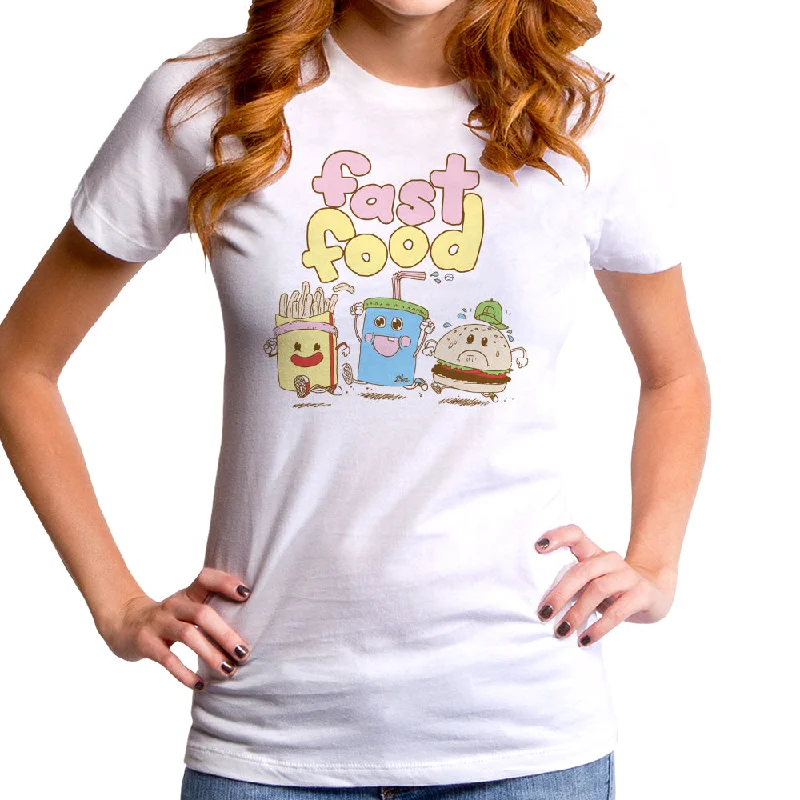 Fast Food Women's T-Shirt Satin Blend Silk Blend Wool Blend