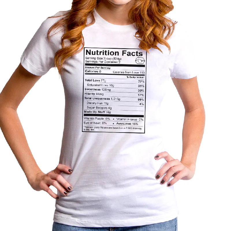 Nutrition Facts Women's T-Shirt Silk Blend Satin Velvet