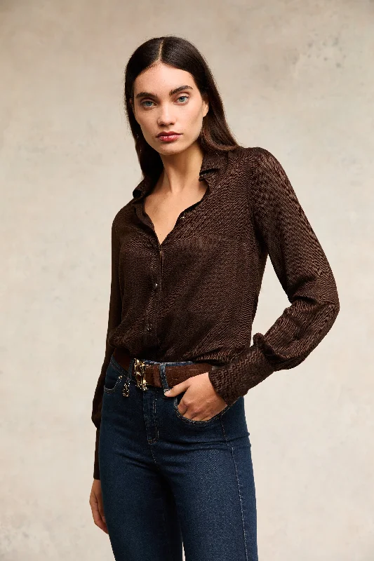 Heritage Shirt (Tobacco Herringbone) Wool Fabric Cashmere Fabric Tweed Fabric