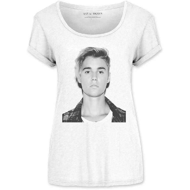 Justin Bieber Ladies T-Shirt: Love Yourself Solid Print Embellished