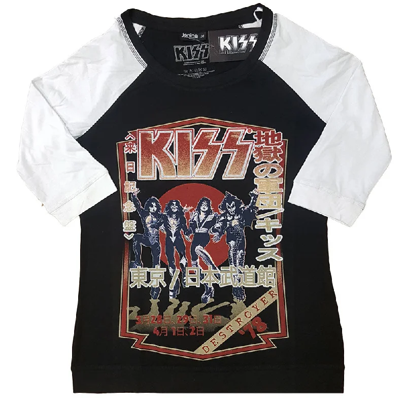 KISS Destroyer Tour '78 Ladies Raglan T-Shirt Modern Contemporary Chic