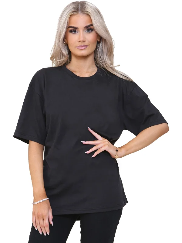 Enzo | Womens Oversized T-Shirt Satin Blend Silk Blend Wool Blend