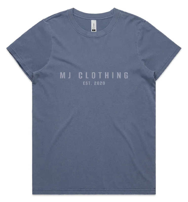 Ladies Embroidered Tee Boxy Fit Fitted Loose