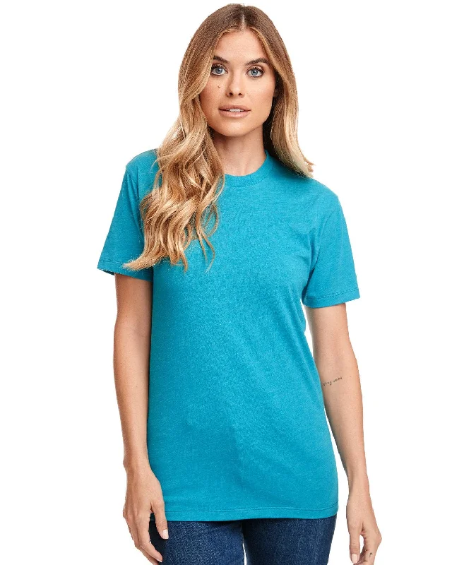 Next Level Mens CVC Crewneck Tee | Teal Cotton Fabric Linen Fabric Terry Fabric