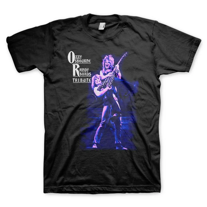 OZZY OSBOURNE Powerful T-Shirt, Randy Rhoads Tribute Hooded Caped Shawl Collar