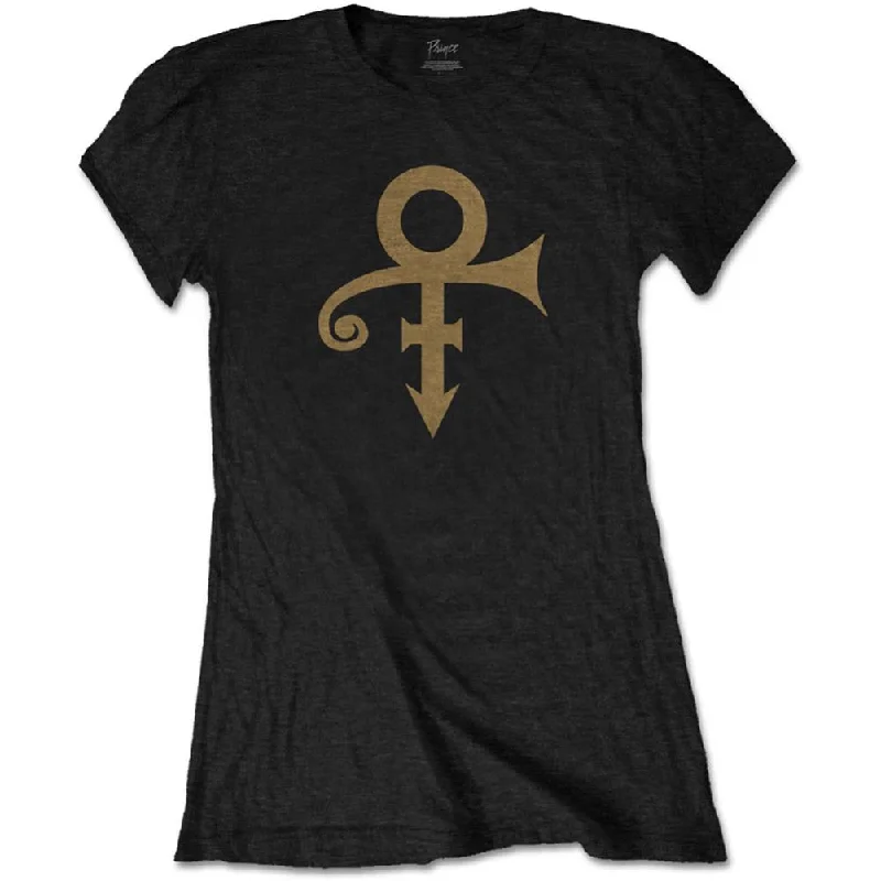 Prince Symbol Ladies T-Shirt Collared T-Shirt Boat Neck A-Line