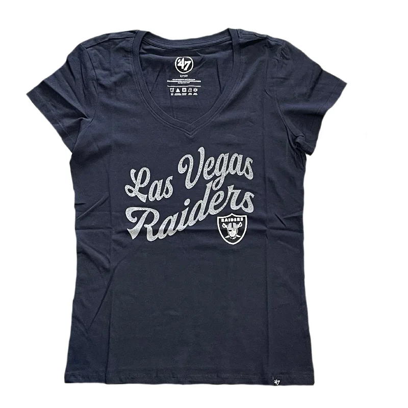 Las Vegas Raiders Women's Bedazzle Script T-Shirt Terry Blend Velvet Blend Canvas Blend Las Vegas Raiders Women's Bedazzle Script T-Shirt Terry Blend Velvet Blend Canvas Blend