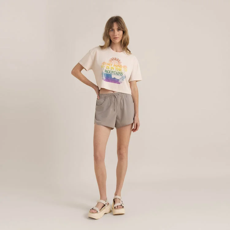 Roark Mountain Cropped Boxy Premium Tee - MOON Silk Blend Satin Velvet