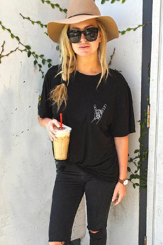 Rock On Pocket Tee Terry Blend Velvet Blend Canvas Blend
