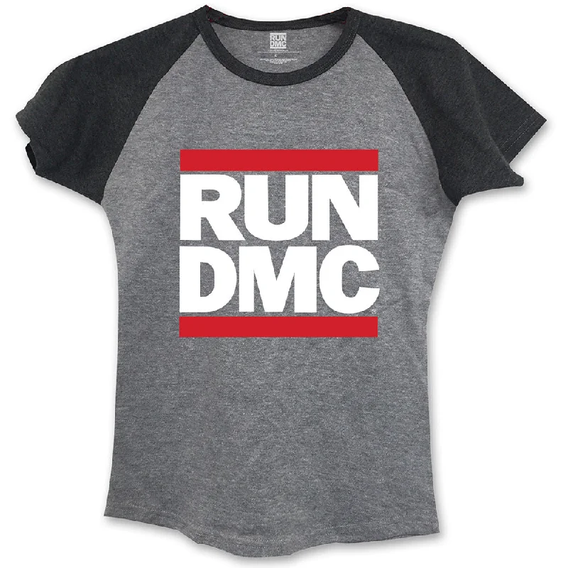 Run DMC Ladies Fashion T-Shirt: Logo (Skinny Fit) Satin Fabric Silk Fabric Chiffon Fabric Run DMC Ladies Fashion T-Shirt: Logo (Skinny Fit) Satin Fabric Silk Fabric Chiffon Fabric