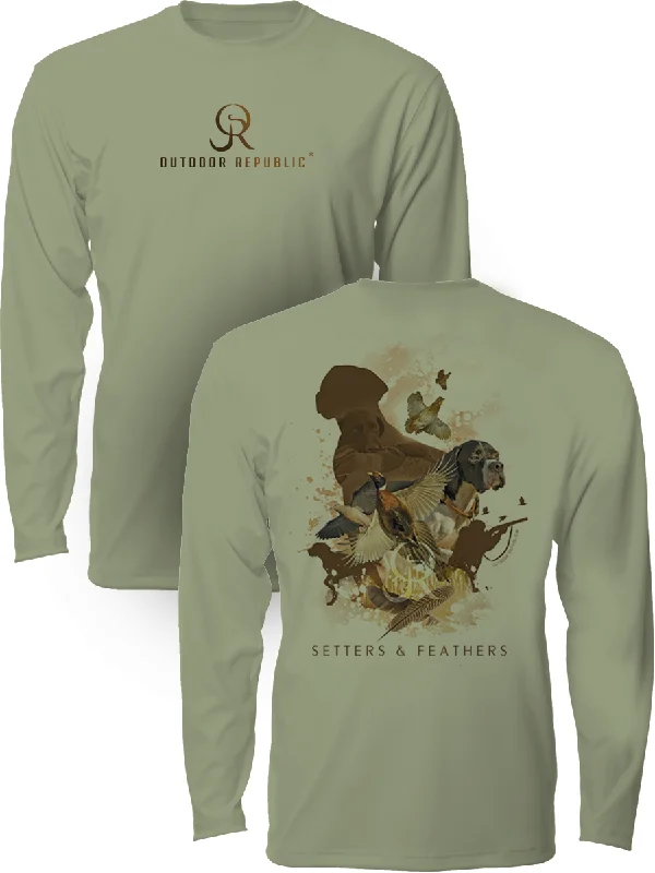 Setters & Feathers - UPF Performance Shirt (unisex) Nylon Fabric Polyester Fabric Spandex Fabric Setters & Feathers - UPF Performance Shirt (unisex) Nylon Fabric Polyester Fabric Spandex Fabric