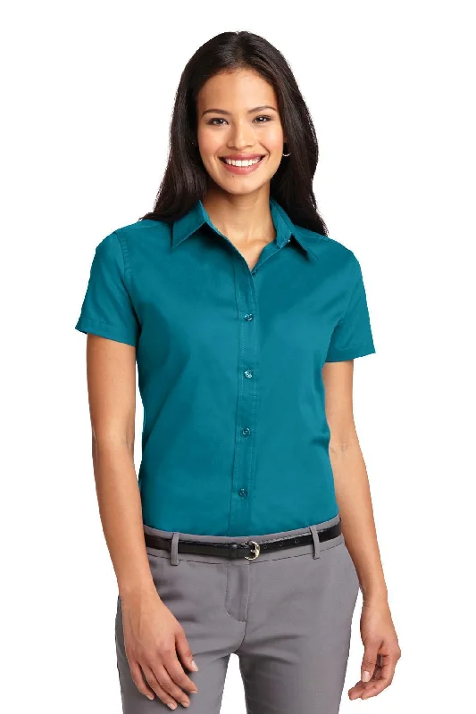 Port Authority Ladies Short Sleeve Easy Care Shirt. L508 Plaid T-Shirt Polka Dot Checkered Port Authority Ladies Short Sleeve Easy Care Shirt. L508 Plaid T-Shirt Polka Dot Checkered
