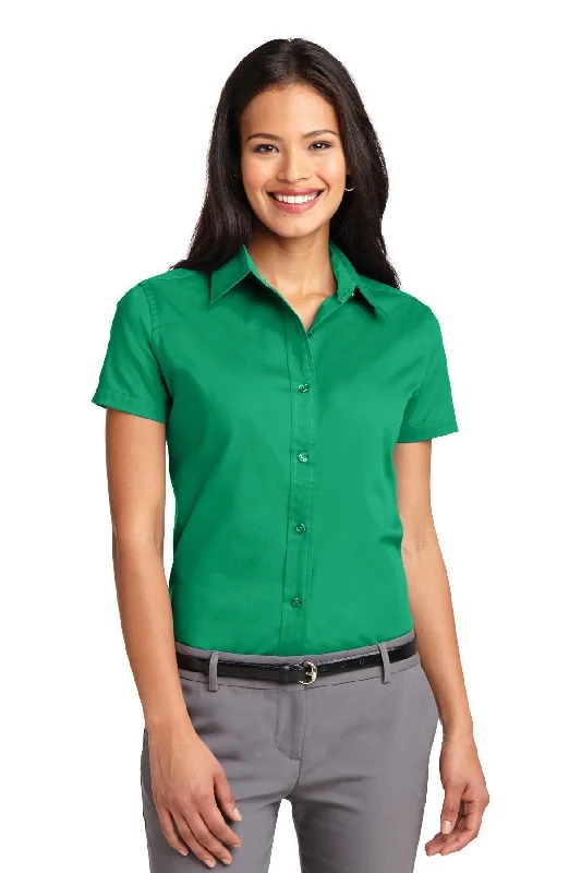 Port Authority Ladies Short Sleeve Easy Care  Shirt.  L508 Asymmetrical Pockets Print
