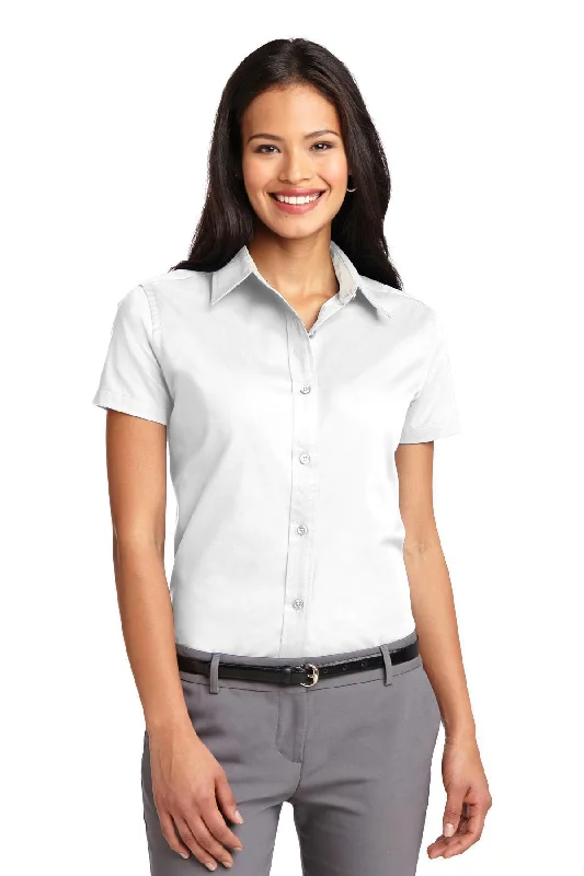Port Authority Ladies Short Sleeve Easy Care Shirt. L508 Satin Blend Silk Blend Wool Blend Port Authority Ladies Short Sleeve Easy Care Shirt. L508 Satin Blend Silk Blend Wool Blend