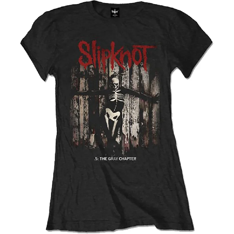 Slipknot .5: The Gray Chapter Album Ladies T-Shirt Embroidered Appliqued Beaded