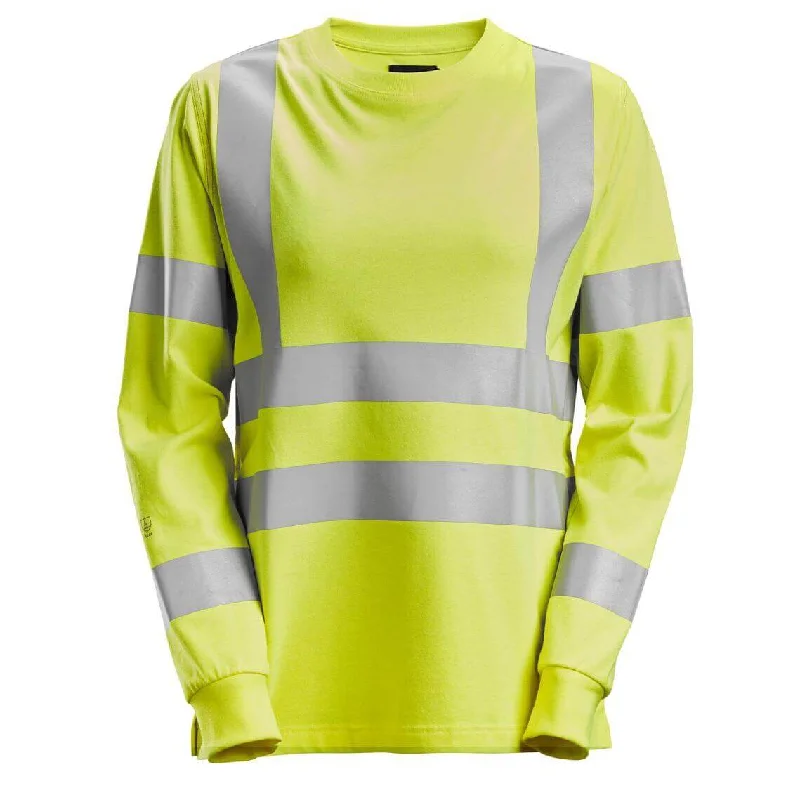 Snickers 2476 ProtecWork Women's Long Sleeve Hi Vis T-Shirt, Class 3/2 Striped Floral Plaid Snickers 2476 ProtecWork Women's Long Sleeve Hi Vis T-Shirt, Class 3/2 Striped Floral Plaid