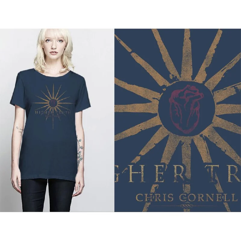 Soundgarden Chris Cornell Higher Truth Ladies T-Shirt Terry Blend Velvet Blend Canvas Blend Soundgarden Chris Cornell Higher Truth Ladies T-Shirt Terry Blend Velvet Blend Canvas Blend