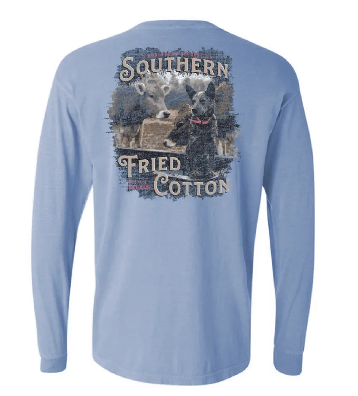 Southern Fried Cotton Libby Long Sleeve T-Shirt Hooded Caped Shawl Collar