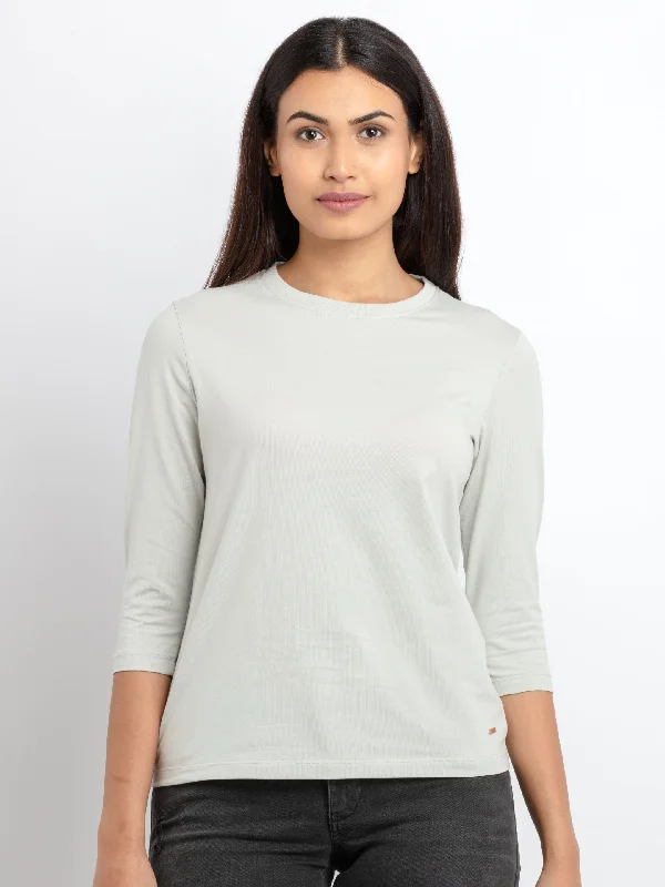 Women's Solid Round Neck T-Shirt Solid Color Striped Floral
