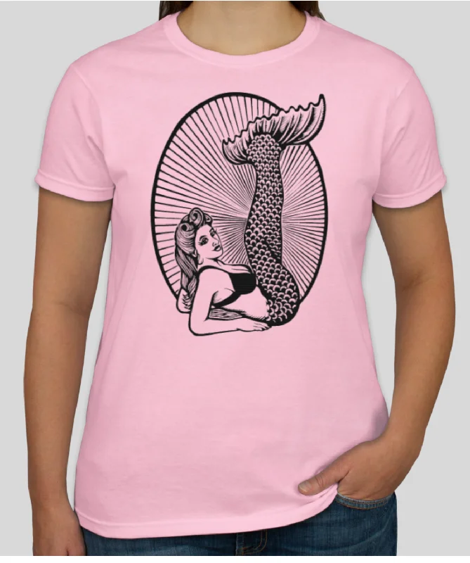 T-Shirt - 2012 Mermaid Parade - Pink Women Anti-Pilling Machine Wash Handmade