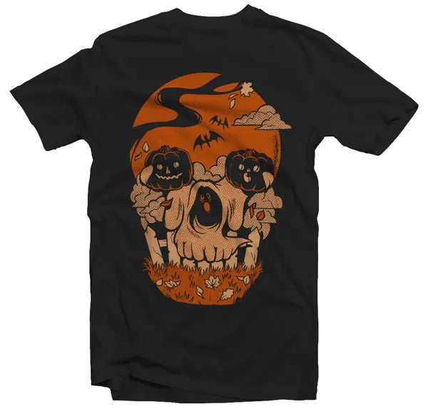 The Halloween Skull Shirt Print Jacquard Patchwork