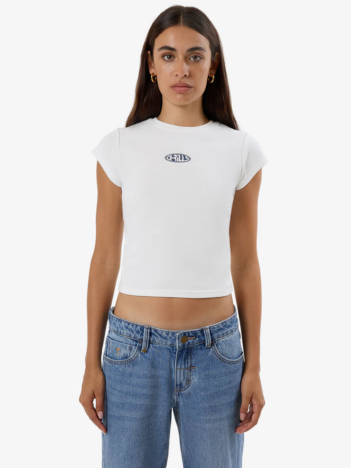 THRILLS Shadow Club Womens Tee - Dirty White Real Fur Shearling Chenille
