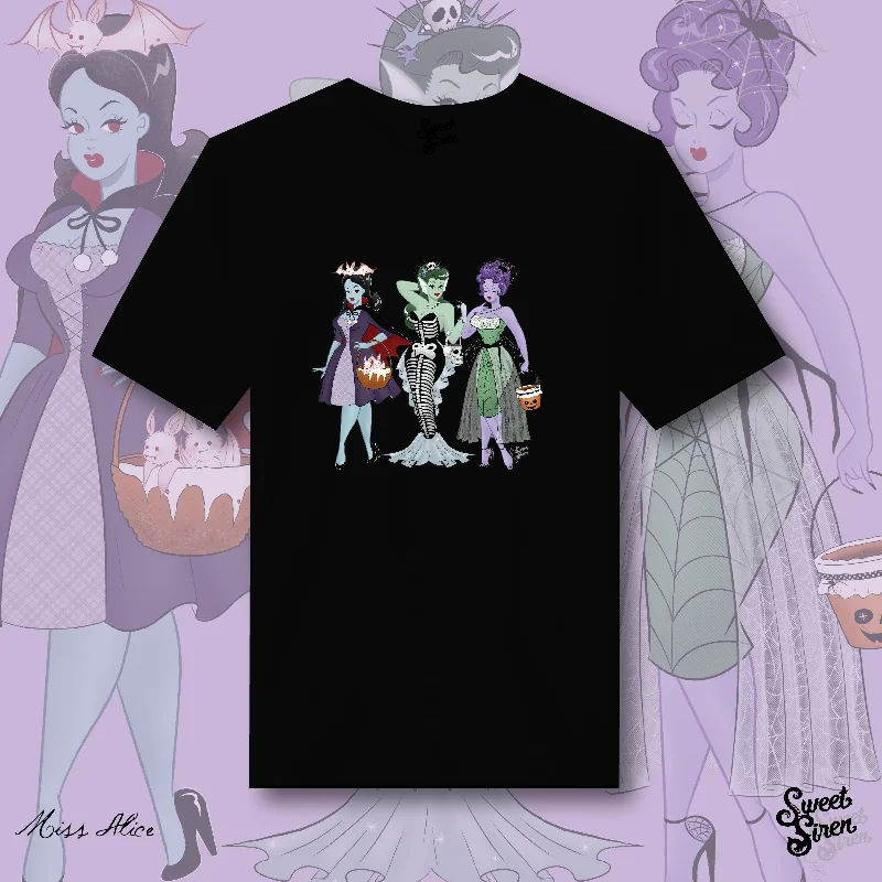 Trick or Treat Babes - Unisex Tee Spandex Blend Rayon Blend Denim Blend