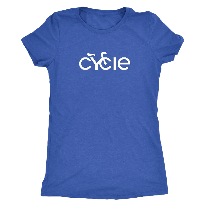 Women's Cycle T-Shirt (white ink) Print Jacquard Patchwork