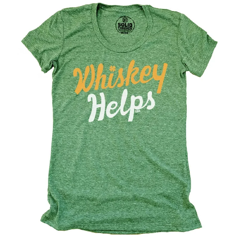Women's Irish Whiskey Helps T-shirt Houndstooth Herringbone Solid