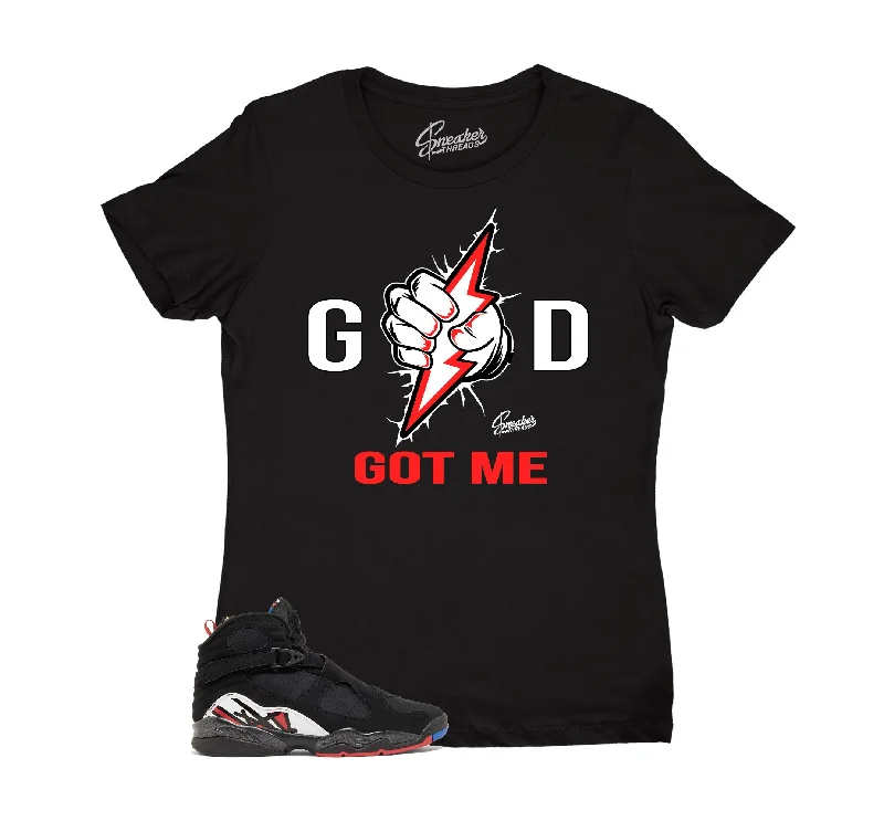 Womens - Playoffs 8 God Got Me Shirt Zippered Front Buttoned Front Snap Front