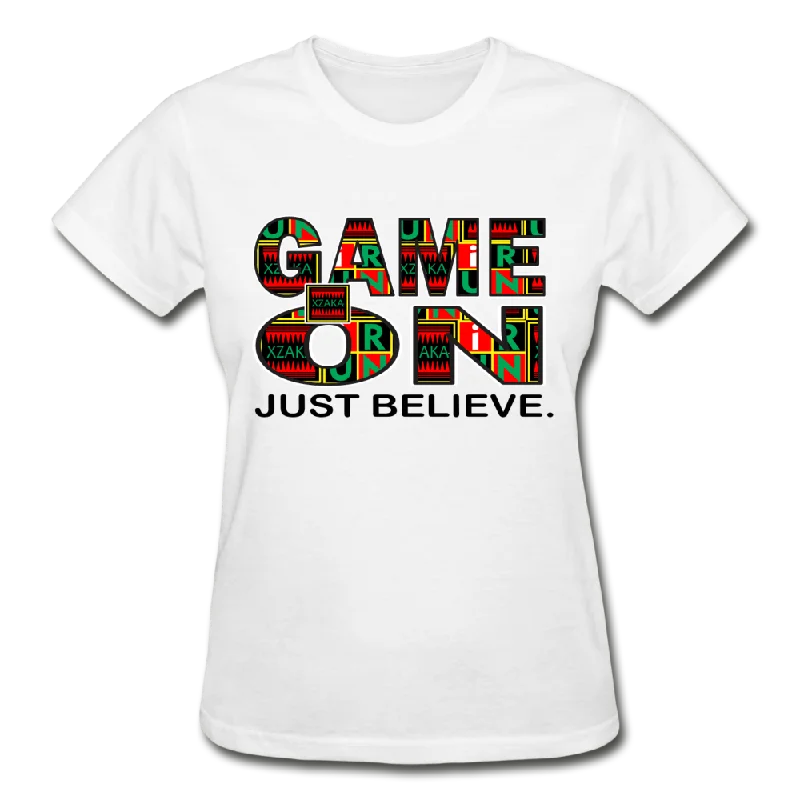 XZAKA - Women "Game On" T-Shirt - W3517 Rayon Velvet Corduroy
