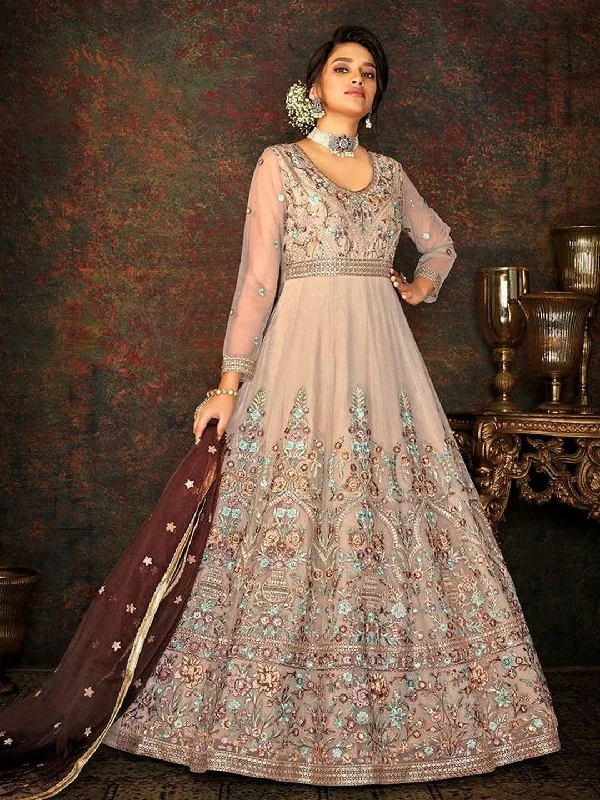 Butterfly Net Anarkali Dress