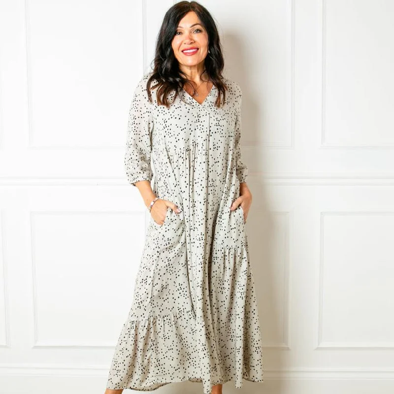 Asymmetric 3/4 Sleeve Tea Dress