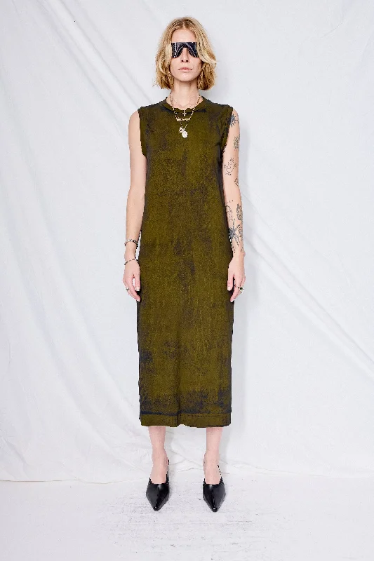 Black Overdyed Roller Tank Dress