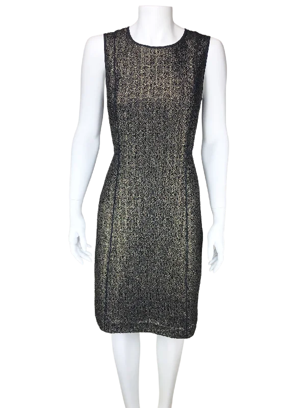 DKNY, Women's Gold Lace Dress, Gold/Black, Size 8