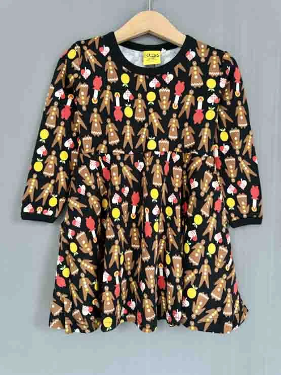 DUNS LS Skater Dress - Gingerbread Black
