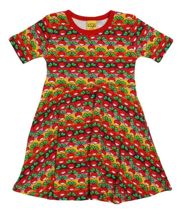 DUNS SS Skater Dress - Radish Stripe Poppy Red