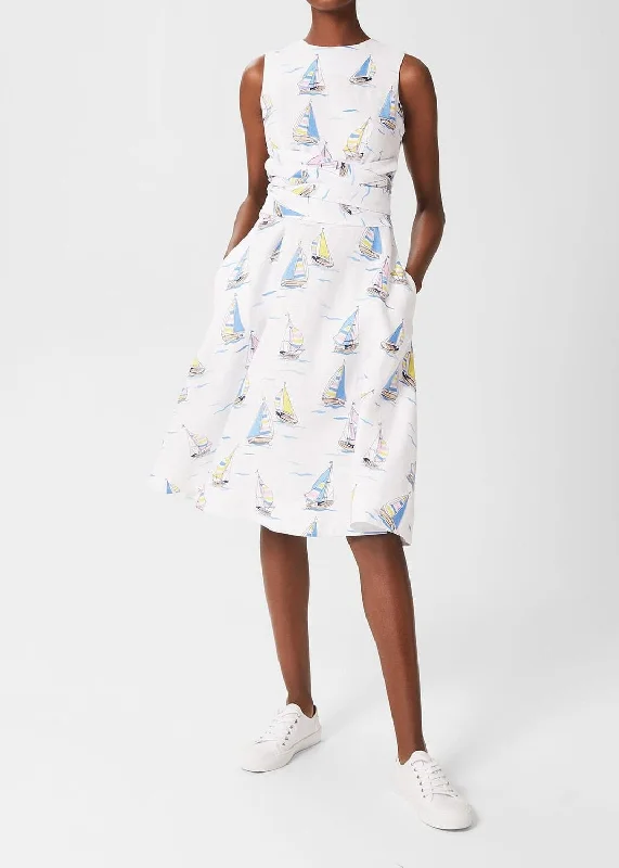 Linen Twitchill Dress 0122/5824/9094l01 White-Multi