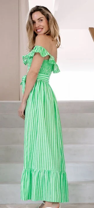 Maldives ruffle dress LIME