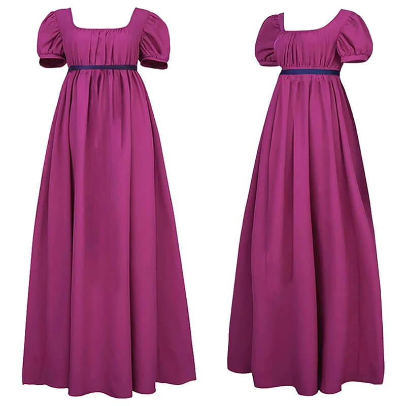 Medieval Solid Color Victorian Regency Dress